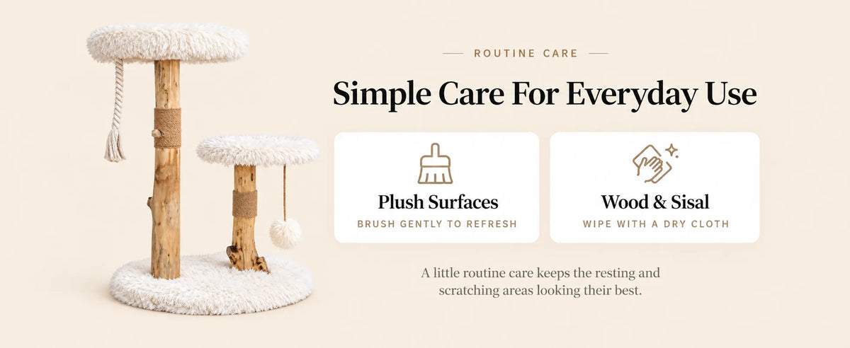 Mewzoom Natural Dainty 33-inch solid wood cat tree for indoor cats product detail image 8