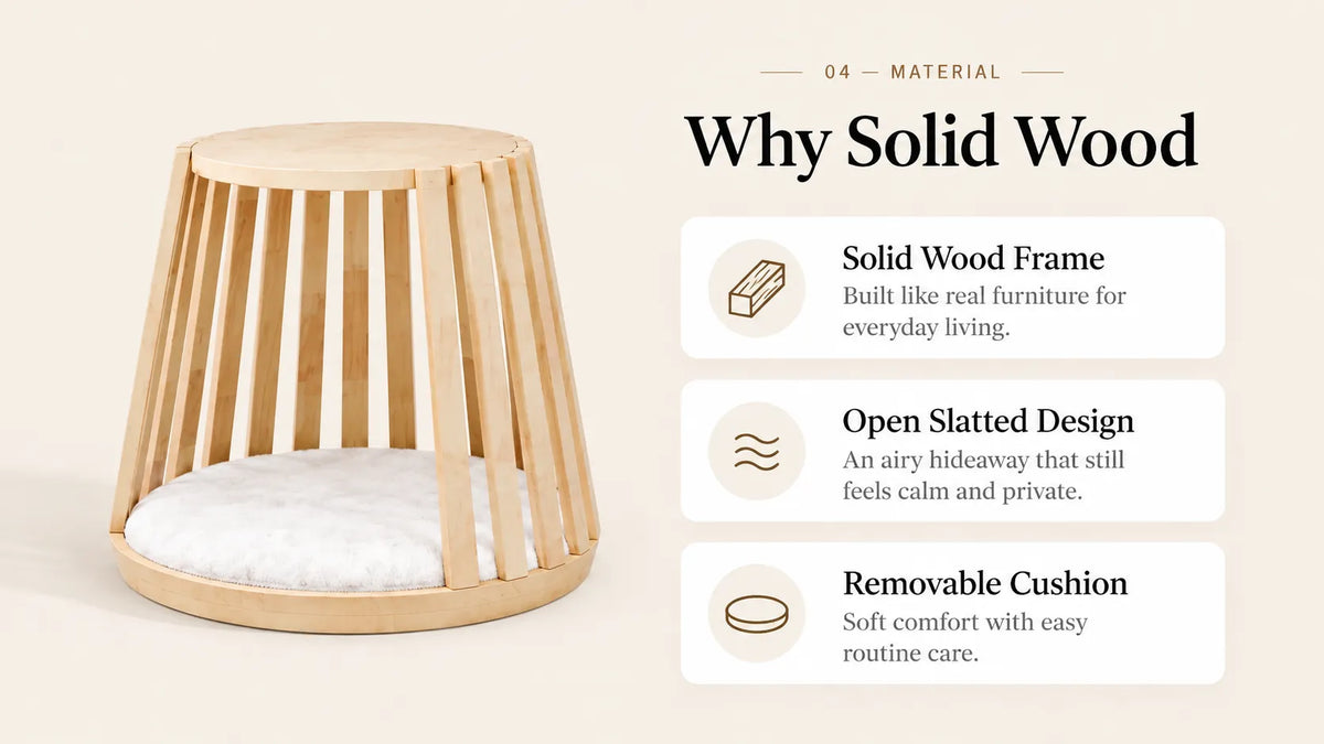 Mewzoom Omee solid wood cat tree for indoor cats product detail image 6