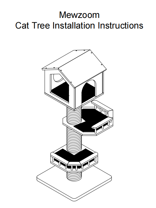 Meow Planet  Modern Cat Tower, Solid Wood Window Cat Furniture